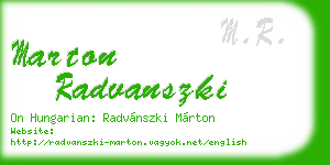 marton radvanszki business card