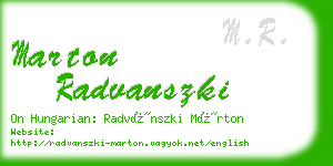 marton radvanszki business card